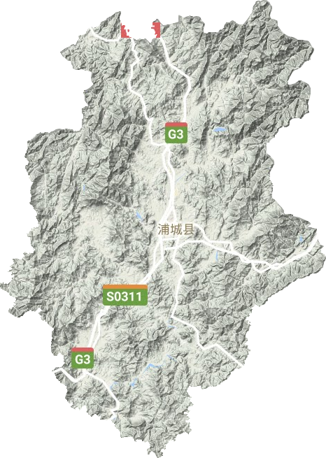 浦城县地形地图