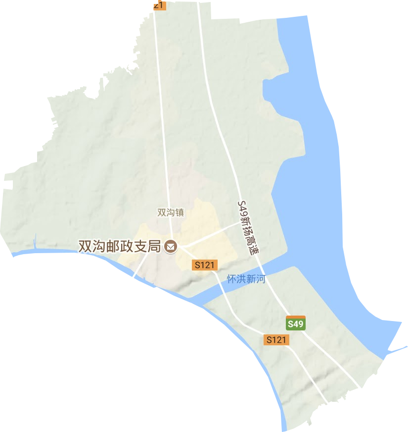 双沟镇地形地图