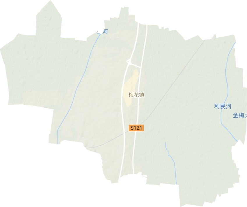 梅花镇地形地图