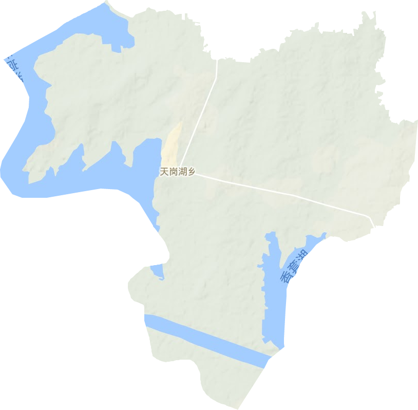 天岗湖乡地形地图