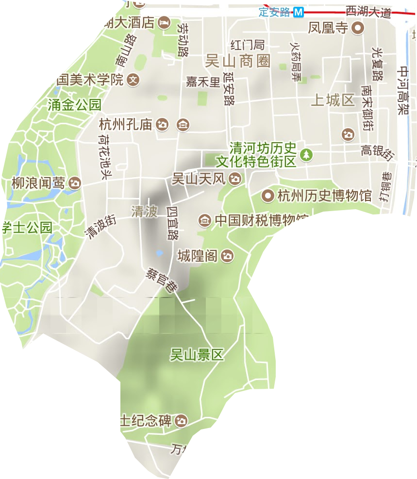 清波街道地形地图