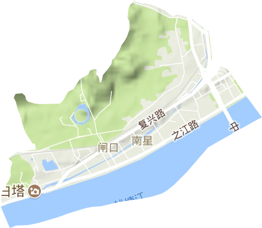 南星街道地形地图
