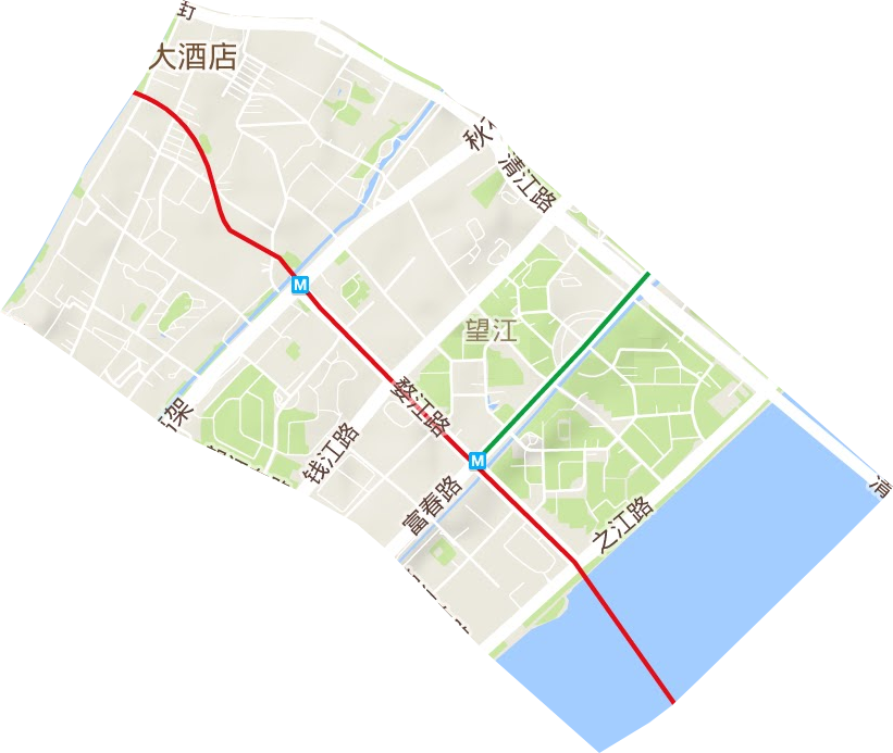 望江街道地形地图