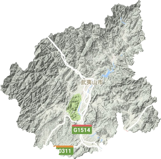 武夷山市地形地图