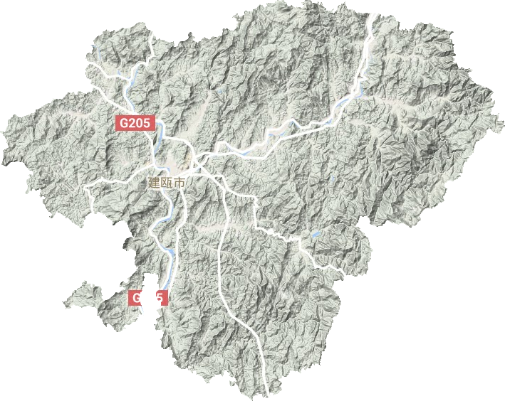 建瓯市地形地图