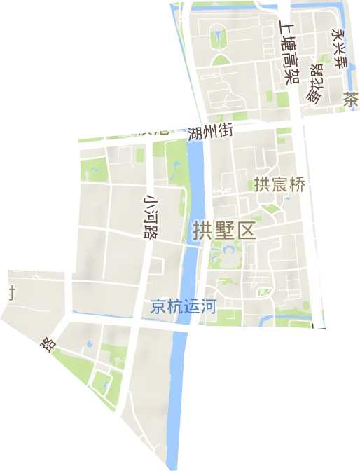 拱宸桥街道地形地图