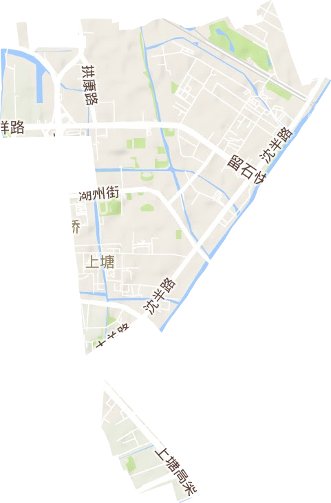 上塘街道地形地图