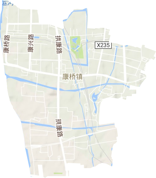 康桥街道地形地图