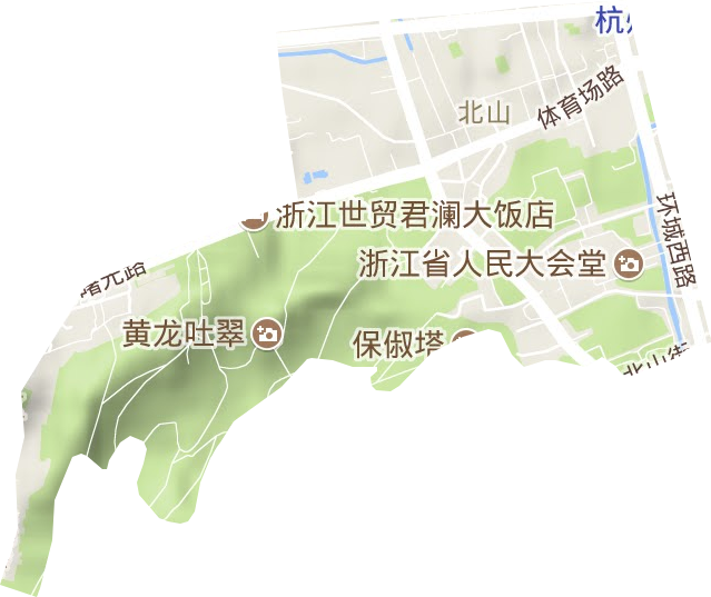 北山街道地形地图