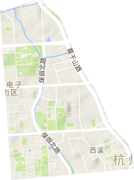 西溪街道地形地图