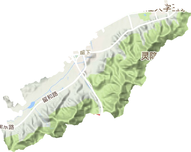 留下街道地形地图