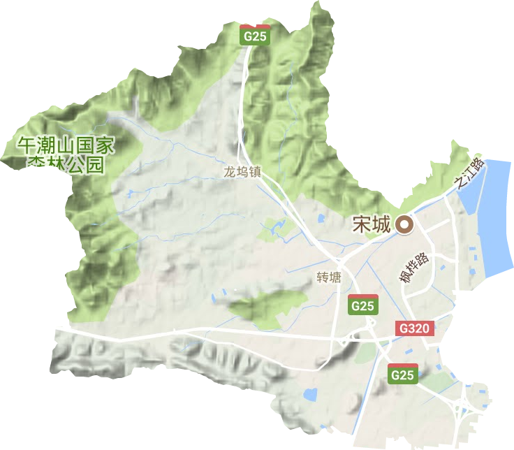 转塘街道地形地图