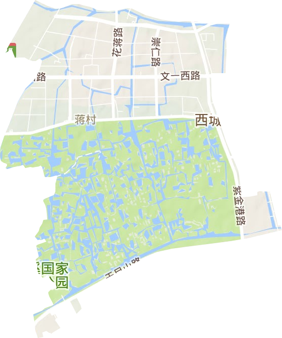蒋村街道地形地图