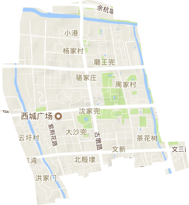 文新街道地形地图