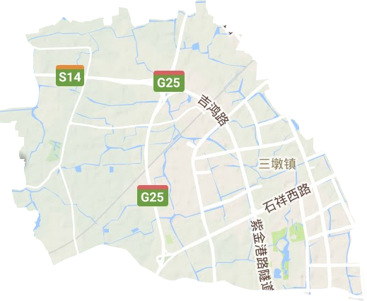 三墩镇地形地图