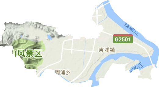 双浦镇地形地图