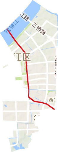 西兴街道地形地图