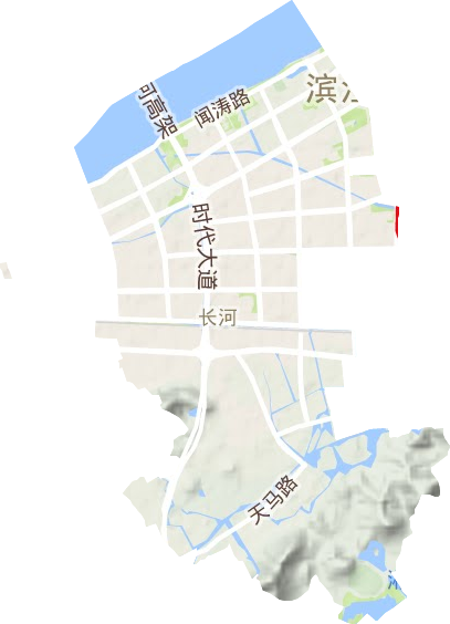 长河街道地形地图