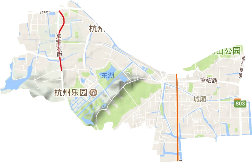 城厢街道地形地图