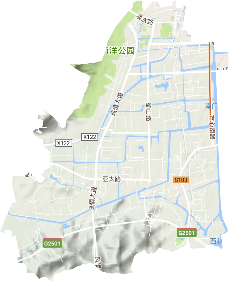 蜀山街道地形地图