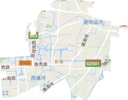 新塘街道地形地图