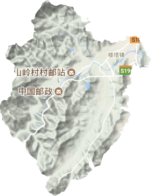 楼塔镇地形地图