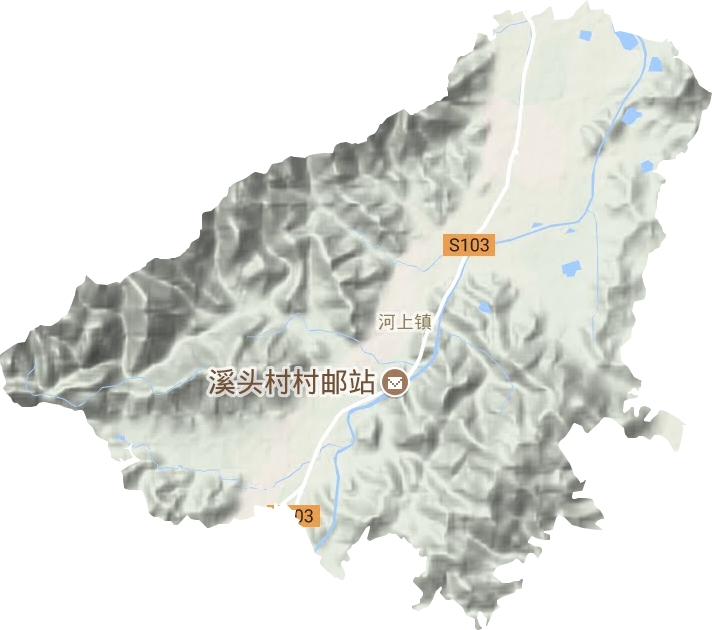 河上镇地形地图