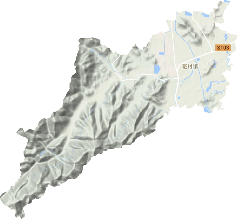 戴村镇地形地图