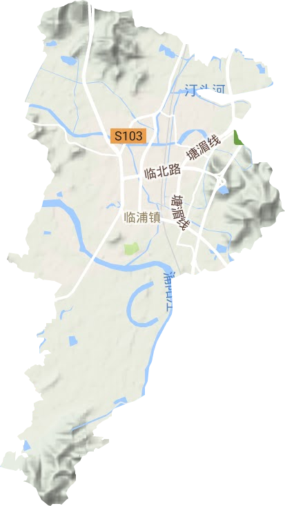 临浦镇地形地图