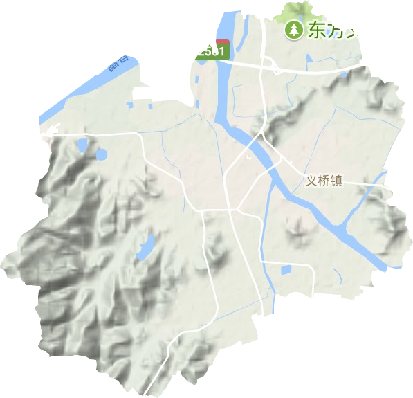 义桥镇地形地图