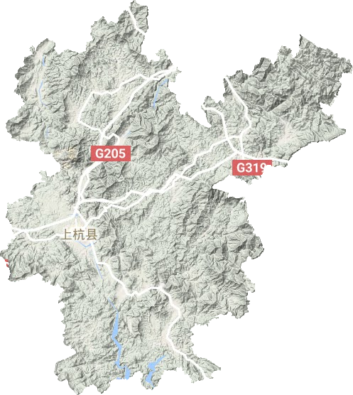 上杭县地形地图