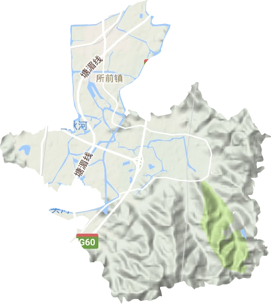 所前镇地形地图