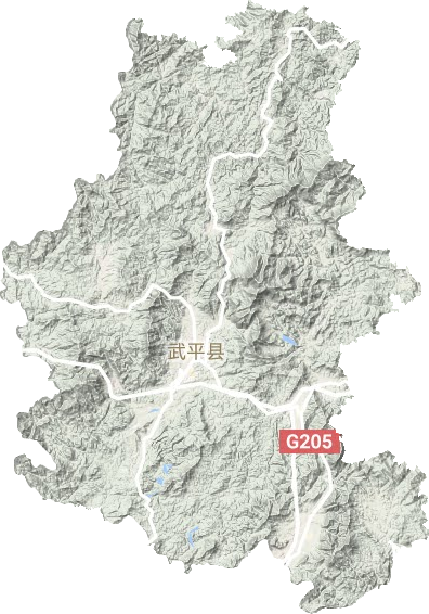 武平县地形地图