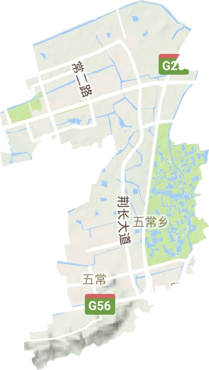 五常街道地形地图