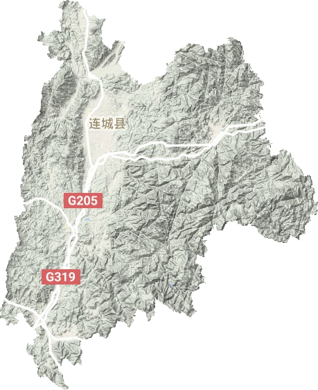 连城县地形地图