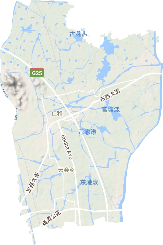 仁和街道地形地图