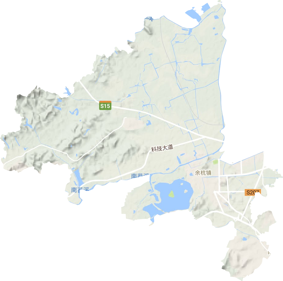 余杭街道地形地图