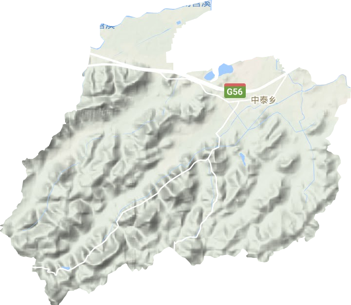 中泰街道地形地图