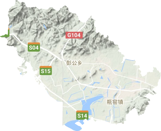 瓶窑镇地形地图