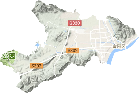 富春街道地形地图