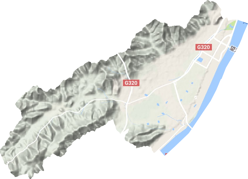 鹿山街道地形地图