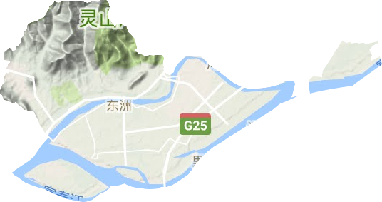 东洲街道地形地图