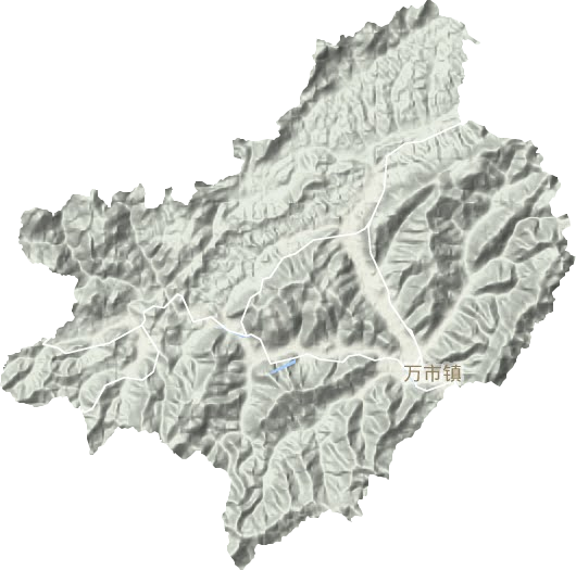 万市镇地形地图