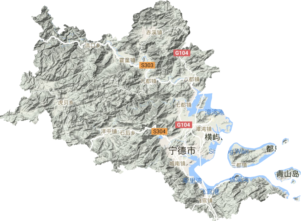 蕉城区地形地图