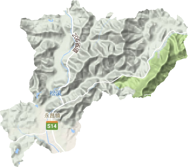 永昌镇地形地图