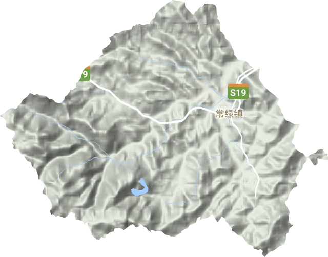 常绿镇地形地图