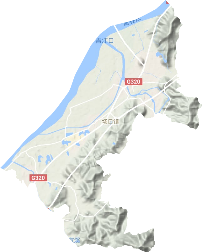 场口镇地形地图