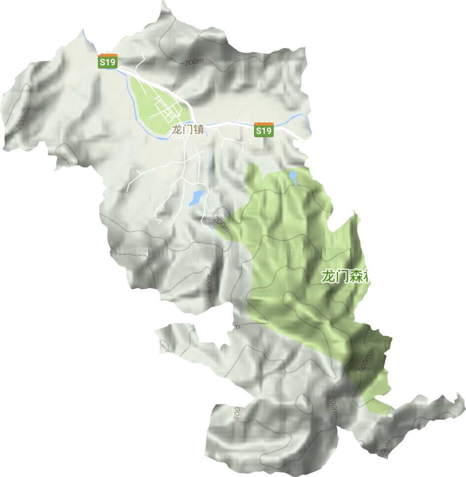 龙门镇地形地图