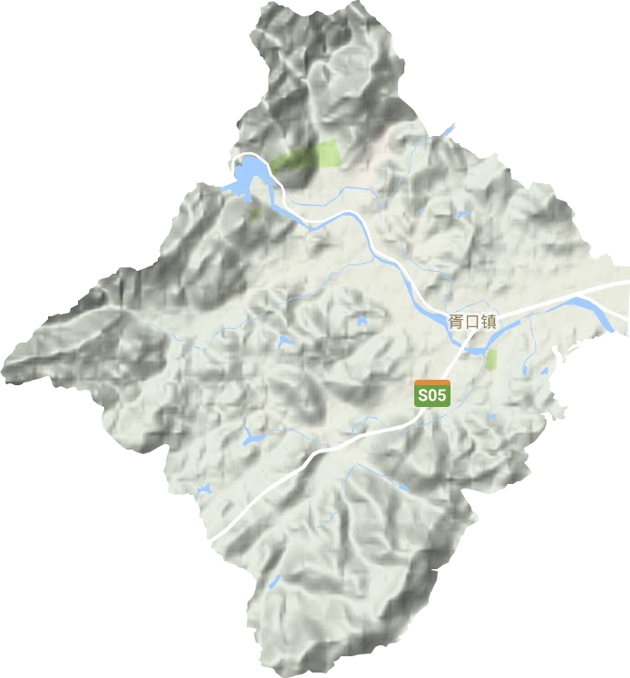 胥口镇地形地图
