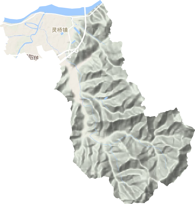 灵桥镇地形地图